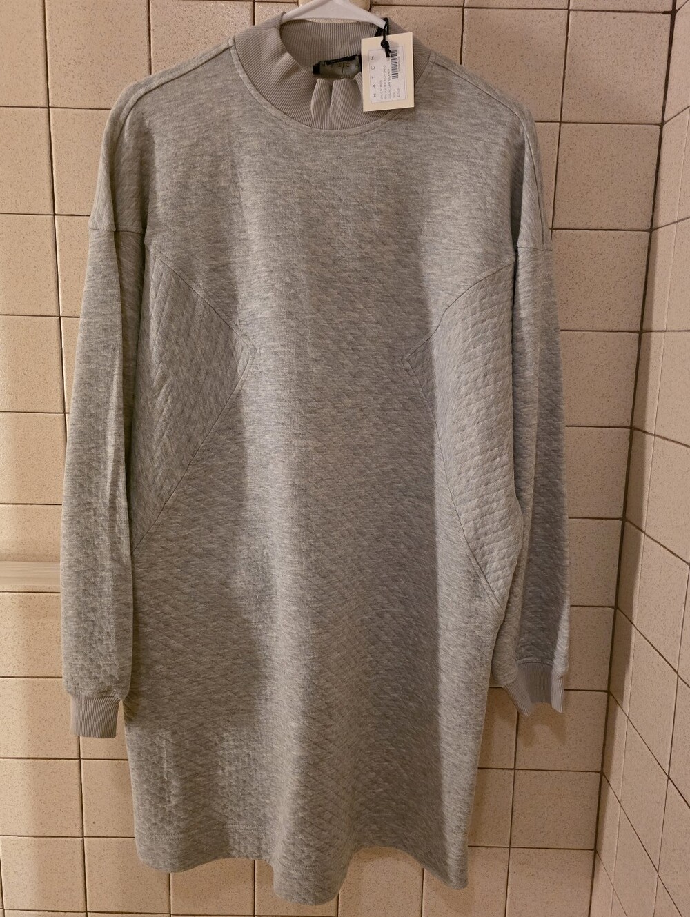 HATCH Women’s Quilted Sweatshirt MATERNITY Dress - Gray